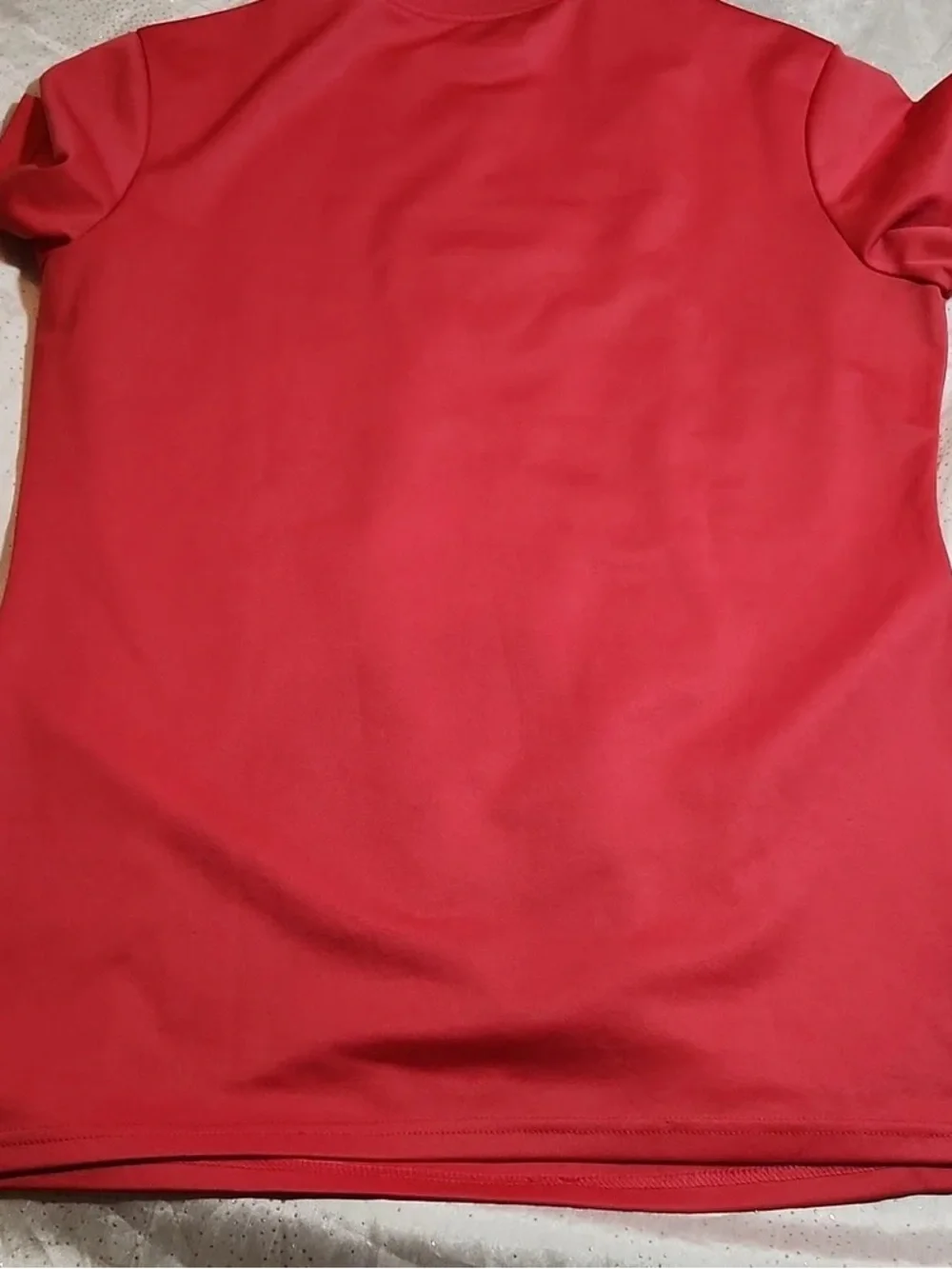 adidas Red Kids Athletic Tee with Yellow Logo